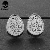 2 PCS Stainless Steel Lucky Cloud Teardrop Ear Gauges Plugs