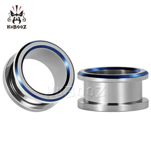 Stainless Steel Ear Piercing Tunnels Screw Plugs Body Jewelry Gauges Expander