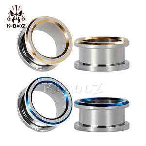 Stainless Steel Ear Piercing Tunnels Screw Plugs Body Jewelry Gauges Expander