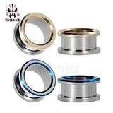 Stainless Steel Ear Piercing Tunnels Screw Plugs Body Jewelry Gauges Expander