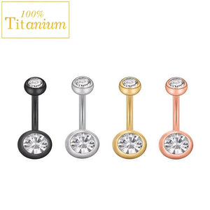 G23 Titanium Belly Button Rings Zircon Body Jewelry 14G Earrings