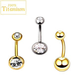 G23 Titanium Belly Button Rings Zircon Body Jewelry 14G Earrings