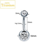 G23 Titanium Belly Button Rings Zircon Body Jewelry 14G Earrings
