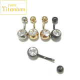 G23 Titanium Belly Button Rings Zircon Body Jewelry 14G Earrings
