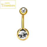 G23 Titanium Belly Button Rings Zircon Body Jewelry 14G Earrings