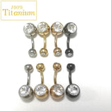 G23 Titanium Belly Button Rings Zircon Body Jewelry 14G Earrings