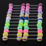 24pcs Flexible Bioplast Tongue Piercing Multicolour Acrylic Balls Barbell
