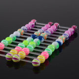 24pcs Flexible Bioplast Tongue Piercing Multicolour Acrylic Balls Barbell