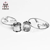 Stainless Steel Face Dangle Ear Gauges Plugs Tunnels Earring
