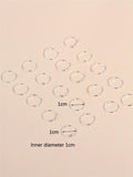 20pcs Boxed Nose Rings Hoops Body Piercing Jewelry for Single Piercing