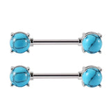 Surgical Steel Turquoise Nipple Barbell Piercing