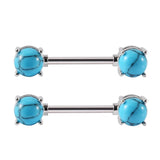 Surgical Steel Turquoise Nipple Barbell Piercing