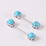 Surgical Steel Turquoise Nipple Barbell Piercing