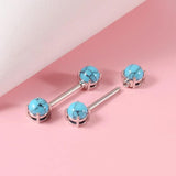 Surgical Steel Turquoise Nipple Barbell Piercing