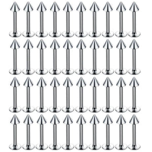 40Pcs Surgical Steel Lip Labret Rings Tragus Earrings Body Jewelry