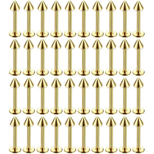 40Pcs Surgical Steel Lip Labret Rings Tragus Earrings Body Jewelry