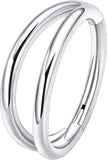 G23 Titanium 16G Septum Hoop Piercing Double Row CZ Beads Conch Nose Ring