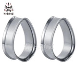 Kubooz Stainless Steel Horn Ear Plugs Body Jewelry Piercing Ear Gauges