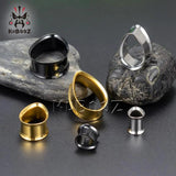 Kubooz Stainless Steel Horn Ear Plugs Body Jewelry Piercing Ear Gauges