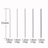 10PCS Sterilized Piercing Needle Kit Stainless Steel Ear Tattoo Needles