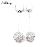 2pcs Stainless Steel Dangle Earrings Tunnels Ear Plugs Gauges 6-16mm