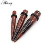 2pcs Natural Stones Ear Tapers Plugs Gauges Flesh Expander Stretcher