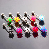 7Pcs Steel & Silicone Tongue Barbell Piercing Women Tongue Ring