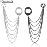 Vankula 2pc Stainless Steel Chain Earrings Body Piercing Jewelry