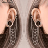 Vankula 2pc Stainless Steel Chain Earrings Body Piercing Jewelry