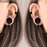Vankula 2pc Stainless Steel Chain Earrings Body Piercing Jewelry