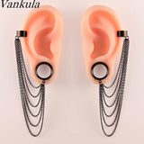 Vankula 2pc Stainless Steel Chain Earrings Body Piercing Jewelry