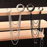 Vankula 2pc Stainless Steel Chain Earrings Body Piercing Jewelry