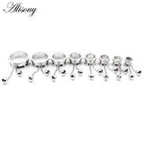 2PCS Stainless Steel Ball Chain Ear Plugs Gauges Piercing Body Jewelry