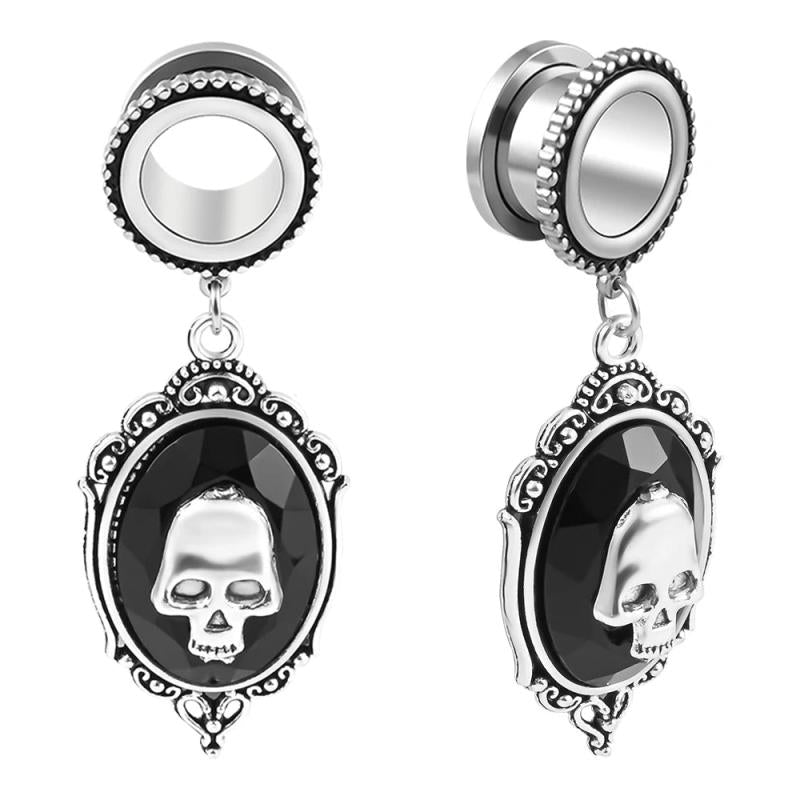 Vankula 2PCS Dangle Ear Tunnels Stainless Steel Ear Gauges