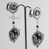Vankula 2PCS Dangle Ear Tunnels Stainless Steel Ear Gauges