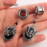 Vankula 2PCS Dangle Ear Tunnels Stainless Steel Ear Gauges