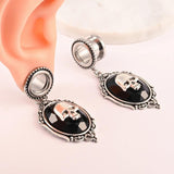 Vankula 2PCS Dangle Ear Tunnels Stainless Steel Ear Gauges