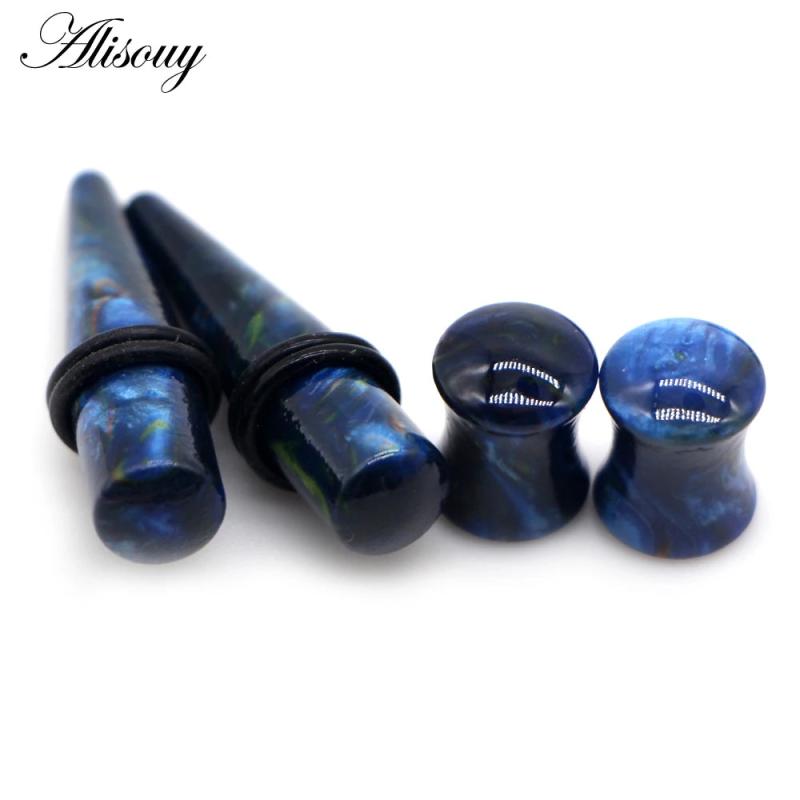 2pairs Acrylic Ear Expanders Tapers Gauges Flesh Unisex Earring Stud Piercing