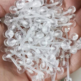 50pcs Acrylic Nose Ring Clear Tongue Barbell Navel Belly Nipple Piercing Set