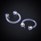 50pcs Acrylic Nose Ring Clear Tongue Barbell Navel Belly Nipple Piercing Set