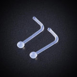 50pcs Acrylic Nose Ring Clear Tongue Barbell Navel Belly Nipple Piercing Set
