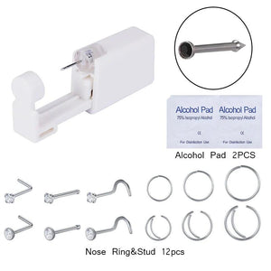 Disposable Nose Septum Piercing Gun Kit 20G Sterile Puncture Tool