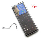Crystal Stainless Steel Nose Stud Bar Septum Piercing