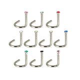 Crystal Stainless Steel Nose Stud Bar Septum Piercing