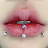 Titanium Steel Lip Ring Zircon Ball Nose Belly Button Piercing Body Jewelry
