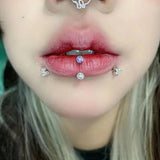 Titanium Steel Lip Ring Zircon Ball Nose Belly Button Piercing Body Jewelry