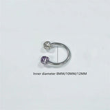 Titanium Steel Lip Ring Zircon Ball Nose Belly Button Piercing Body Jewelry