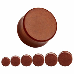 Brown Plain Wood Ear Tunnels Piercing Body Jewelry, 8-50mm