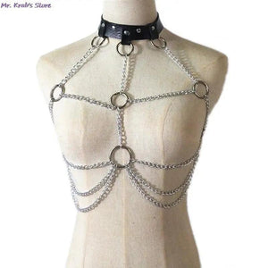 Sexy Body Chain Bra Leather Belt Chain Club Jewelry