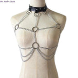 Sexy Body Chain Bra Leather Belt Chain Club Jewelry